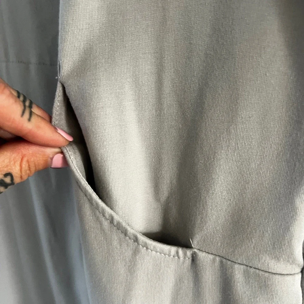 Pure Jill Women's XS‎ Gray Pima Cotton Modal Spandex Long Sleeve Pocket Dress